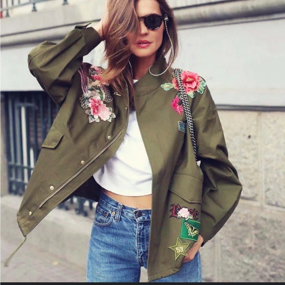 Embroidered Military Jacket